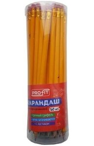 Карандаш ч/гр HB "Profit" (с ластиком)