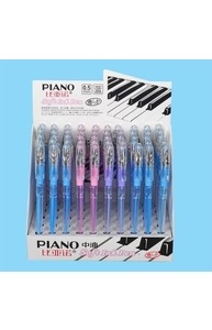 Ручка шариковая "Piano" 0,5мм синяя, на масл. основе, игольч. након., ассорти