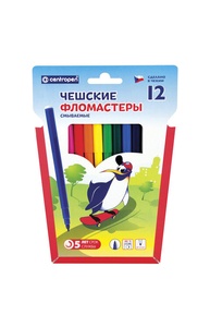 Фломастеры 12цв "Пингвины", картон.упак.