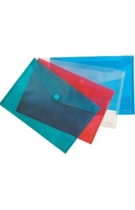 Папка-конверт А6 на липучке "Envelope Folder" прозр.ассорти