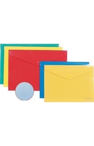 Папка-конверт А5 на кнопке "Envelope Folder" (диагональ) НЕпрозрачная, ассорти