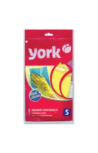 Перчатки хозяйственные резиновые YORK, суперплотные, с х/б напылением, рифленая ладон