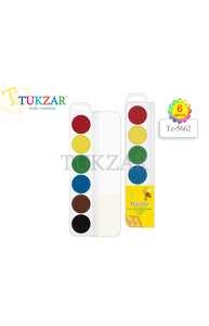 Акварель медовая  6цв "Tukzar" пласт.упак., б/кисти