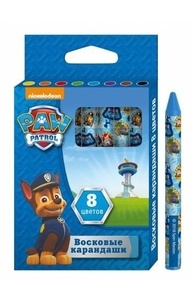 Карандаши восковые 8цв "Щенячий патруль тм PAW Patrol"
