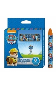 Карандаши восковые 8цв толстые "Щенячий патруль тм PAW Patrol"