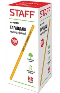 Карандаш ч/гр HB "Staff" желтый корпус, без резинки, незаточенный