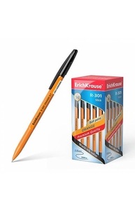 Ручка шариковая "R-301 Stick Orange" 0,7мм черная, корпус оранжевый