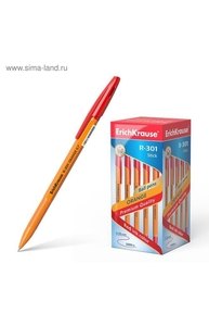Ручка шариковая "R-301 Stick Orange" 0.7мм красный, корпус оранжевый