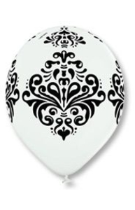 Воздушный шар Шелкография 14" (30 см.) с рисунком "Дамаск" пастель