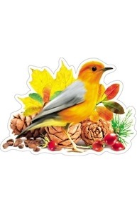 Плакат фигурный-мини Осень. Птица (на скотче)  10-10.02-0015