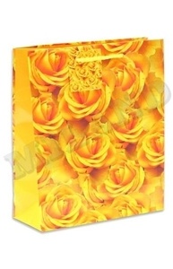 Пакет бумажный 18х23х8 "Жёлтые розы"  П011-0016