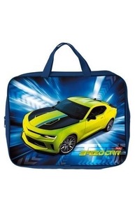 Папка-сумка с ручками А4 "Sport Car" на молнии, ширина 7см