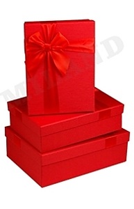 Коробка подарочная 290 x 210 x 95 Классика/с лентой, красный  ПП-6726
