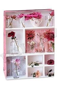 Пакет бумажный 22 х 31 х 10 Розовые пакеты и цветы  ПП-9143