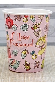 Стаканы бум. Мечты принцессы 6 шт. (250 мл.) еврослот   ПФ 3СП-0880
