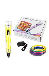 Ручка 3D Myriwell RP100B ,пластик ABS/PLA - 3 цвета, желтая, картонная упаковка