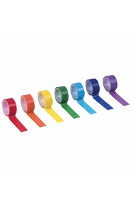 Клейкая WASHI-лента для декора РАДУЖНАЯ, однотонная, 15 мм х 3 м рисовая бумага