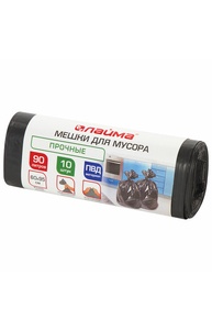 Пакеты для мусора "Лайма"  90 л., 10 шт. (25 мкм.), черные, прочные