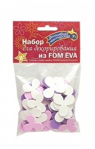 Набор для декорирования из Фоамирана "ТрехЛист" тип 1 (33 шт) фиолет/бел/роз