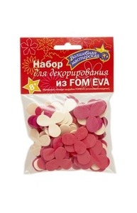 Набор для декорирования из Фоамирана "ТрехЛист" тип 3 (33 шт) крас/бел/