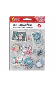 Наклейки бумажные объемные для скрапбукинга и декора ВЕСНА, 8 штук