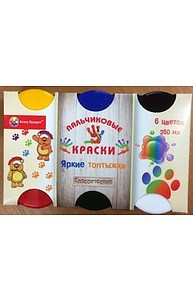 Пальчиковые краски арт.16-КП-6К-60 "Классика.3+" 6 цв. 360 мл.