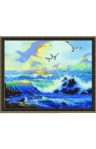 Алмазная мозаика 40х50см Волнения на море