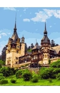 Холст с красками 40х50см Замок Пелеш