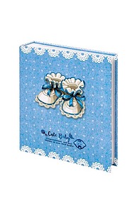 Фотоальбом 200 фото 10х15 см "Baby shoes", твердая обложка, термосклейка, синий