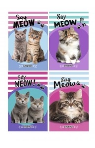 Блокнот А7 16л "КОТЯТА И СЛЕДЫ" обл.-мелов. картон, блок-офсет
