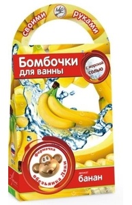 Бомбочки для ванн своими руками. Обезьянка Лаки (банан)