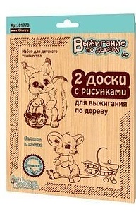 Выжигание. Доски для выжигания 2 шт "Белочка и мышка", блистер