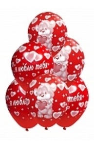 Воздушный шар 12''/30 см Я Тебя Люблю , Мишки