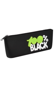 Пенал силиконовый "100% black" 210*70*40мм на молнии