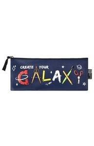 Пенал-косметичка "Galaxy Синий" 22х9см, полиуретан, молния