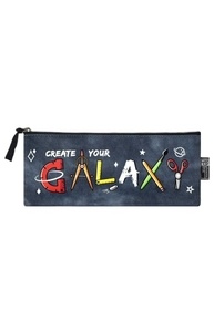 Пенал-косметичка "Galaxy Серый" 22х9см, полиуретан, молния