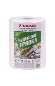 Салфетки универсальные в рулоне 200 шт. ЧУДЕСНАЯ ТРЯПКА, 20х22 см, вискоза, 45 г/м2