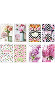 Блокнот А7 спираль 40л "Floral" клетка