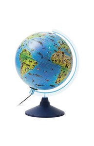 Глобус зоогеографический (детский) 250мм, с подсветкой