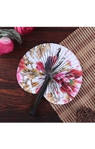 Веер пластик, бумага складной-бабочка "С рисунками" МИКС 13,5х2х1 см 450130