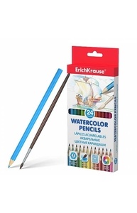 Карандаши акварельные 24цв "ErichKrause"+ кисть, шестигранные