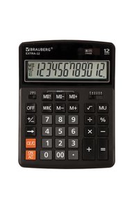 Калькулятор 12 разр. настольный "EXTRA-12-BK" 206x155мм, двойное питани