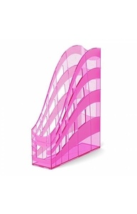 Лоток д/бумаг вертик. монолит "S-Wing Glitter", 75мм, розовый