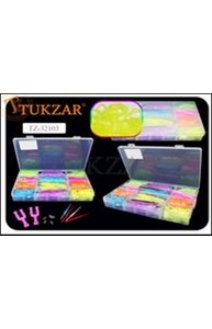 Набор цветных светящихся резиночек для плетения браслетов, 2400 шт + крючок,S-клипсы