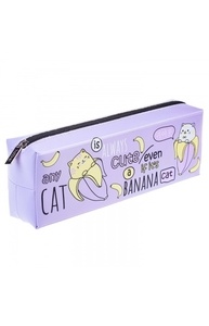 Пенал PVC "Banana-cat" 210х80х48мм на молнии мягкий