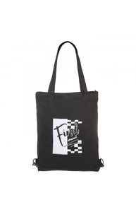 Сумка шопер-рюкзак на молнии 42х35см хлопок 1 карман - Black&White- в индив.уп