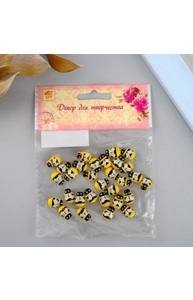 Декор флористический "Желтая пчелка" набор 30 шт 0,9х1,3 см   3835241