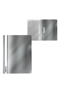 Скоросшиватель А4 пластиковый с перфорацией "Glossy Ice Metallic" серебряный 180мкм