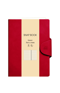 Блокнот А6+ 80л "Snap book" Красный, Иск.кожа 7Б. Магнитный клапан