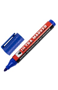 Маркер перманентный "Ultra marker" 3,5мм синий, с клипом круглый